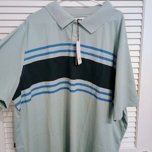 Men's Light Blue and Black Striped Dress Shirt